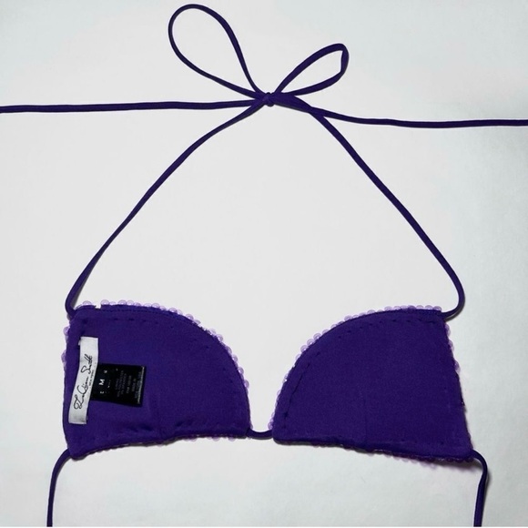 LaQuan Smith Sequin Halter Bra Top in Grape - Picture 4 of 6